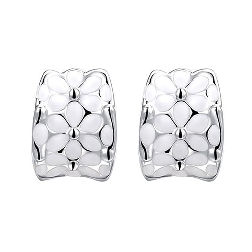 Elegant Women Girl Flower Oil Drip Ear Clip Stud Earrings Wedding Party Jewelry Image 10