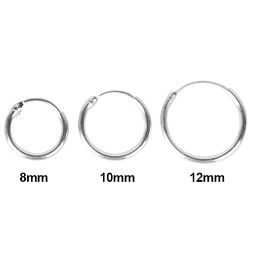 1Pair Unisex Silver Plated Earrings Circle Hoop Rings Lip Nose Ear Studs Piercing Image 3