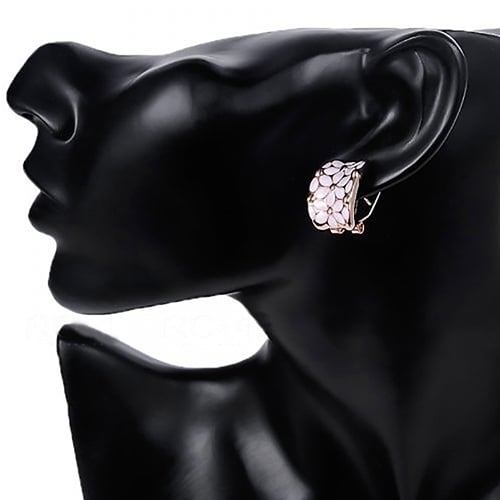 Elegant Women Girl Flower Oil Drip Ear Clip Stud Earrings Wedding Party Jewelry Image 11