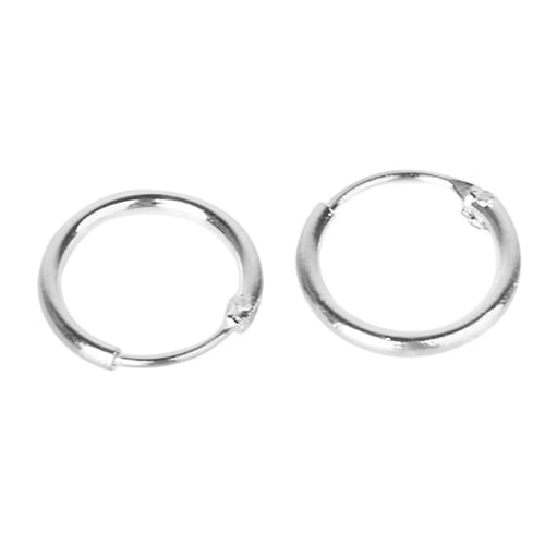 1Pair Unisex Silver Plated Earrings Circle Hoop Rings Lip Nose Ear Studs Piercing Image 4