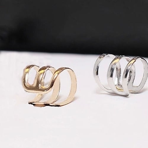 Women Punk Ear Clip Cuff Earrings Non-Piercing Hollow U-Shape Clip On Jewelry Image 1