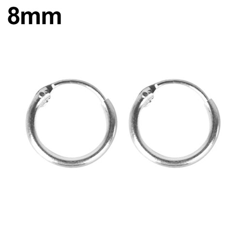 1Pair Unisex Silver Plated Earrings Circle Hoop Rings Lip Nose Ear Studs Piercing Image 8