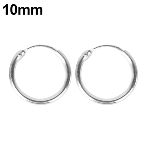 1Pair Unisex Silver Plated Earrings Circle Hoop Rings Lip Nose Ear Studs Piercing Image 9