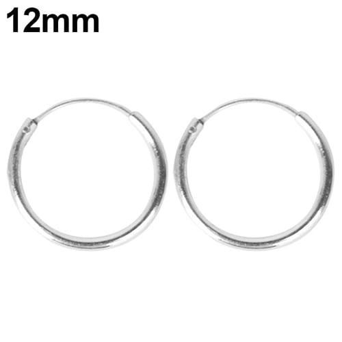 1Pair Unisex Silver Plated Earrings Circle Hoop Rings Lip Nose Ear Studs Piercing Image 10