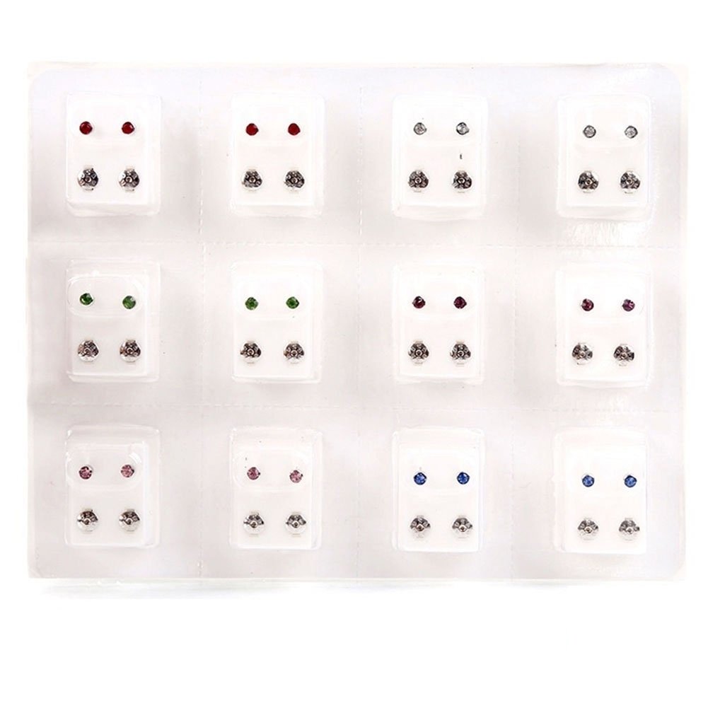 12Pairs Metal Ear Studs Earrings for Piercing Machine Ear Piercing Tool Kit Image 3