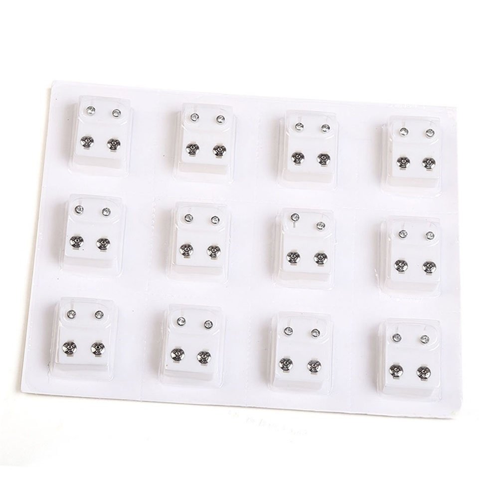 12Pairs Metal Ear Studs Earrings for Piercing Machine Ear Piercing Tool Kit Image 4