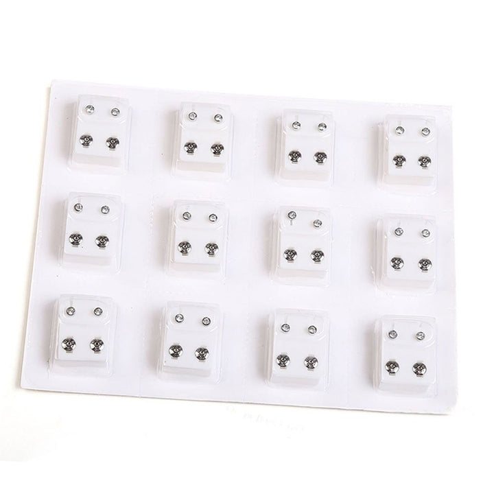 12Pairs Metal Ear Studs Earrings for Piercing Machine Ear Piercing Tool Kit Image 1