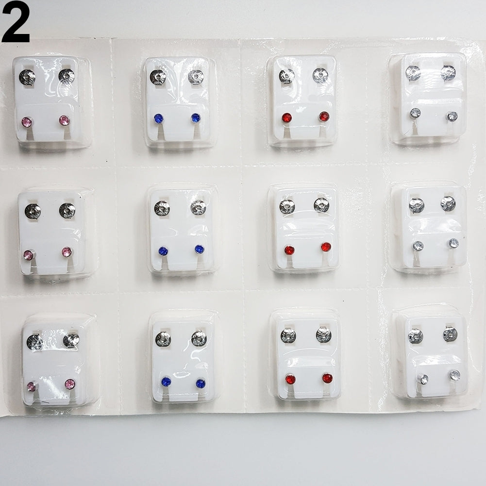 12Pairs Metal Ear Studs Earrings for Piercing Machine Ear Piercing Tool Kit Image 6