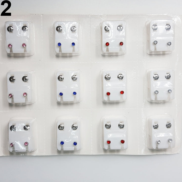 12Pairs Metal Ear Studs Earrings for Piercing Machine Ear Piercing Tool Kit Image 6