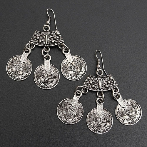 Women Retro Gypsy Bohemian Statement Tibetan Tribal Drop Dangle Hook Earrings Image 2