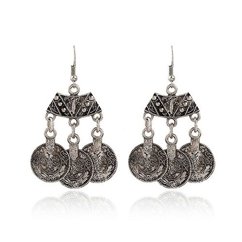 Women Retro Gypsy Bohemian Statement Tibetan Tribal Drop Dangle Hook Earrings Image 3