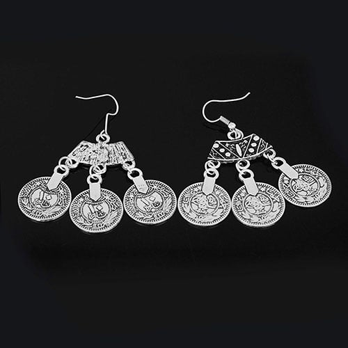 Women Retro Gypsy Bohemian Statement Tibetan Tribal Drop Dangle Hook Earrings Image 4