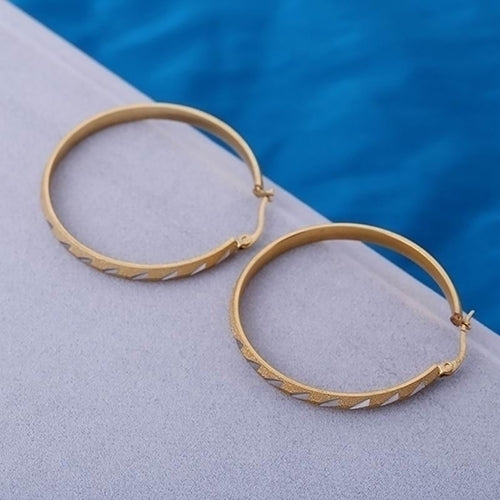 Womens Fashion Golden Plated Big Large Hoop Dangle Earrings Jewelry Charm Image 9