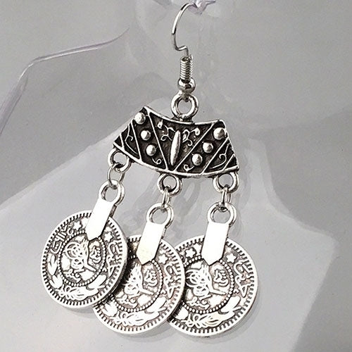 Women Retro Gypsy Bohemian Statement Tibetan Tribal Drop Dangle Hook Earrings Image 6