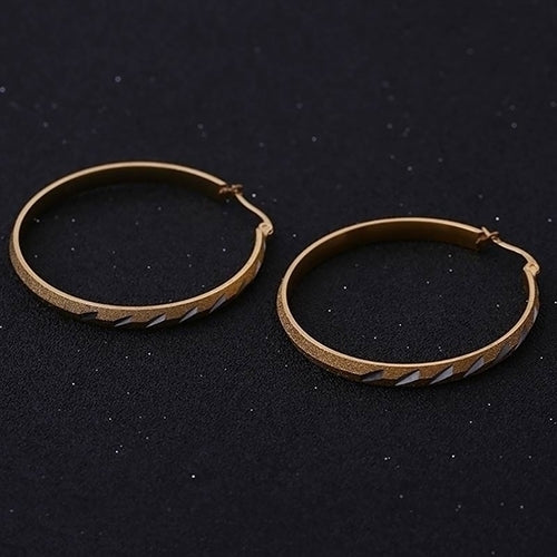 Womens Fashion Golden Plated Big Large Hoop Dangle Earrings Jewelry Charm Image 10