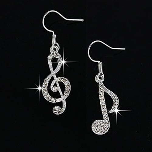 Womens Fashion Music Note Elegant Silver Color Jewelry Charm Hook Earring Image 4