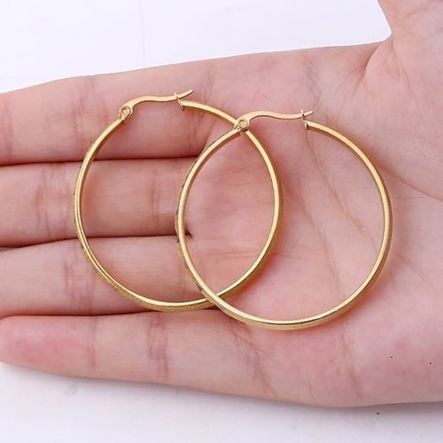 Womens Fashion Golden Plated Big Large Hoop Dangle Earrings Jewelry Charm Image 11