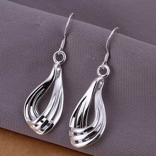 Women Silver Plated Waterdrop Dangle Ear Hook Earrings Jewelry Charm Xmas Gift Image 1