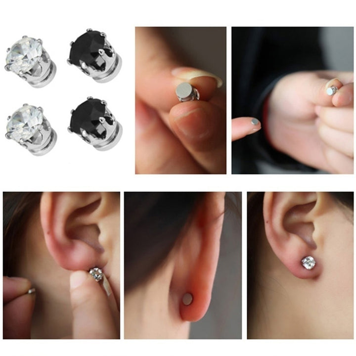 1 Pair Men Women Hot Popular Clip No Piercing Magnet Stud Earrings Jewelry Party Image 3