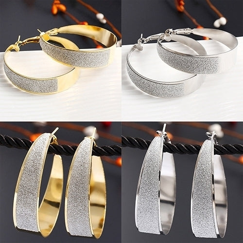 Women Fashion Cool Style Big Hoop Round Jewelry Nightclub Charm Earrings Image 1