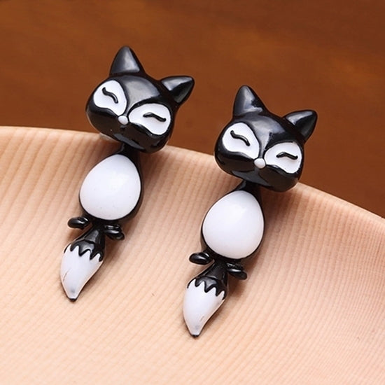 1Pc Womens Chic Cute 3D Fox Ear Stud Gift Party Lovely Cartoon Animal Earring Image 12