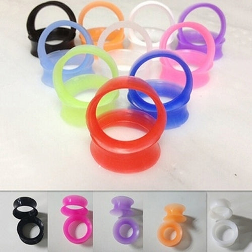 2 Pcs Soft Silicone Ear Flesh Tunnels Plug Stretcher Piercing Gauge Earrings Image 1