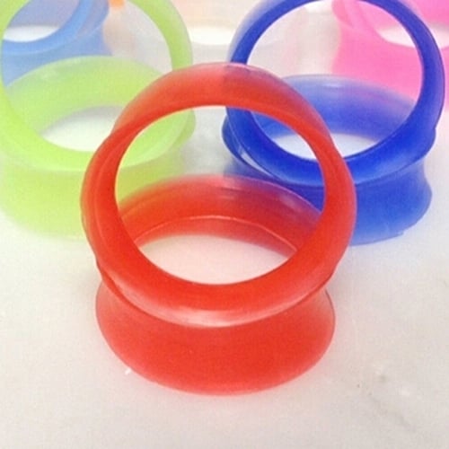 2 Pcs Soft Silicone Ear Flesh Tunnels Plug Stretcher Piercing Gauge Earrings Image 3