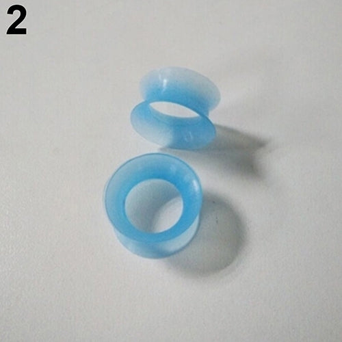 2 Pcs Soft Silicone Ear Flesh Tunnels Plug Stretcher Piercing Gauge Earrings Image 4