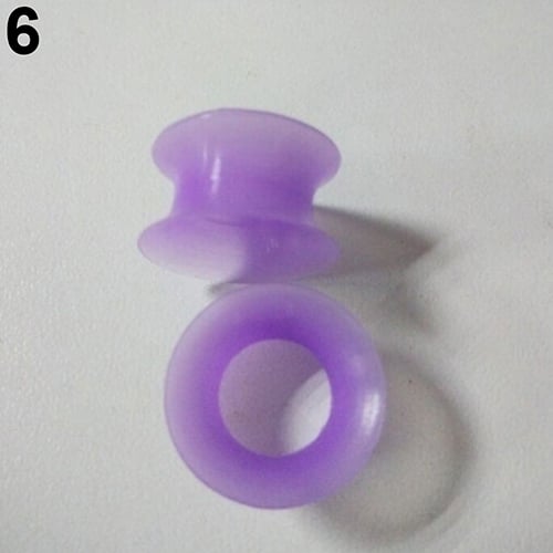 2 Pcs Soft Silicone Ear Flesh Tunnels Plug Stretcher Piercing Gauge Earrings Image 1