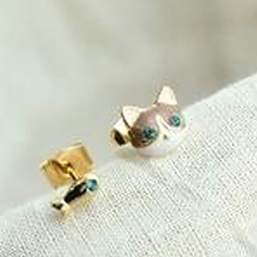 1 Pair Korean Women Cute Cat Fish Rhinestone Stud Earrings Fashion Jewelry Image 7