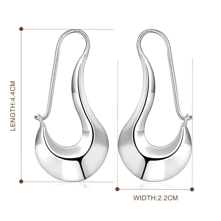 Minimalist Irregular Geometric Pendant Women Silver Plated Leverback Earrings Image 9