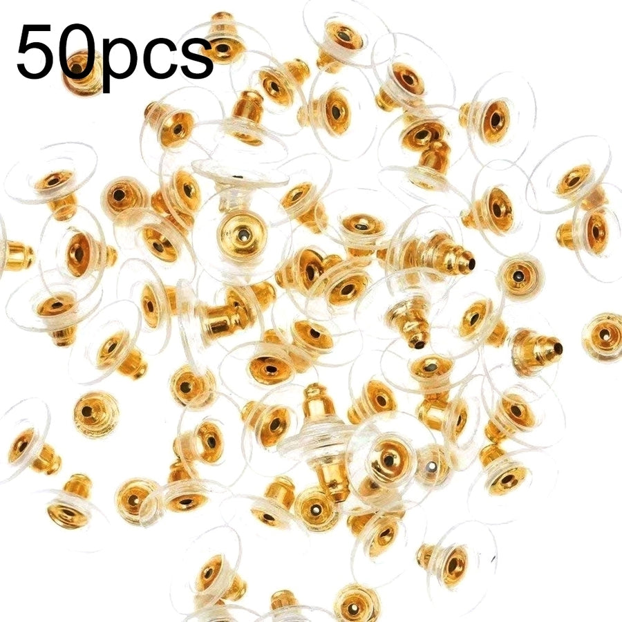 50Pcs Ear Nuts Earring Findings Keepers Safety Back Stoppers for DIY Jewelry Image 1