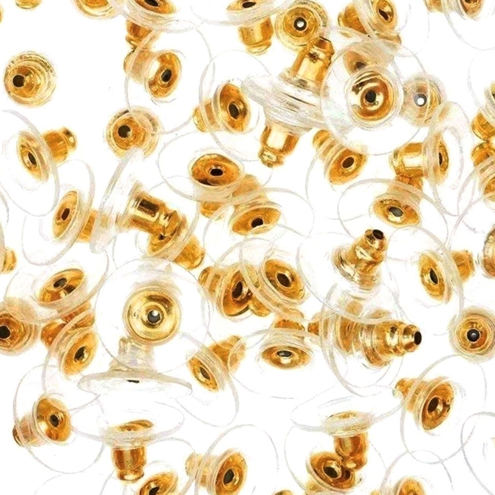 50Pcs Ear Nuts Earring Findings Keepers Safety Back Stoppers for DIY Jewelry Image 2