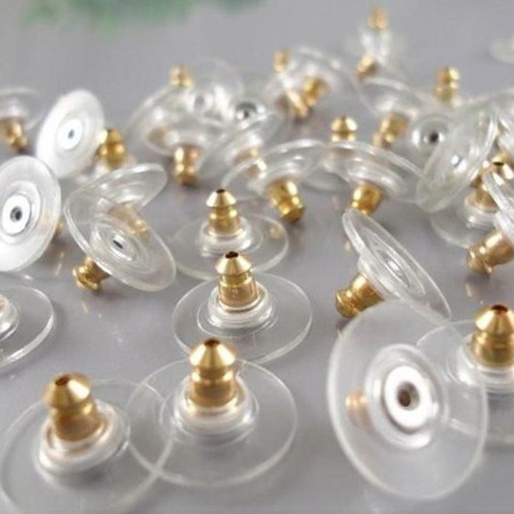 50Pcs Ear Nuts Earring Findings Keepers Safety Back Stoppers for DIY Jewelry Image 3