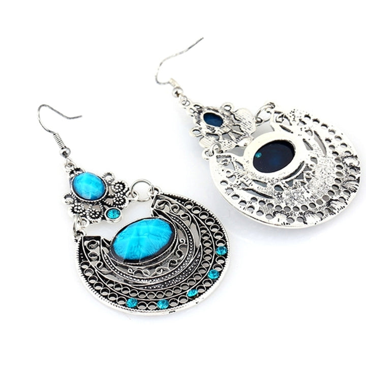 Bohemia Lady Hollow Rhinestone Inlaid Dangle Hook Earrings Party Banquet Jewelry Image 4