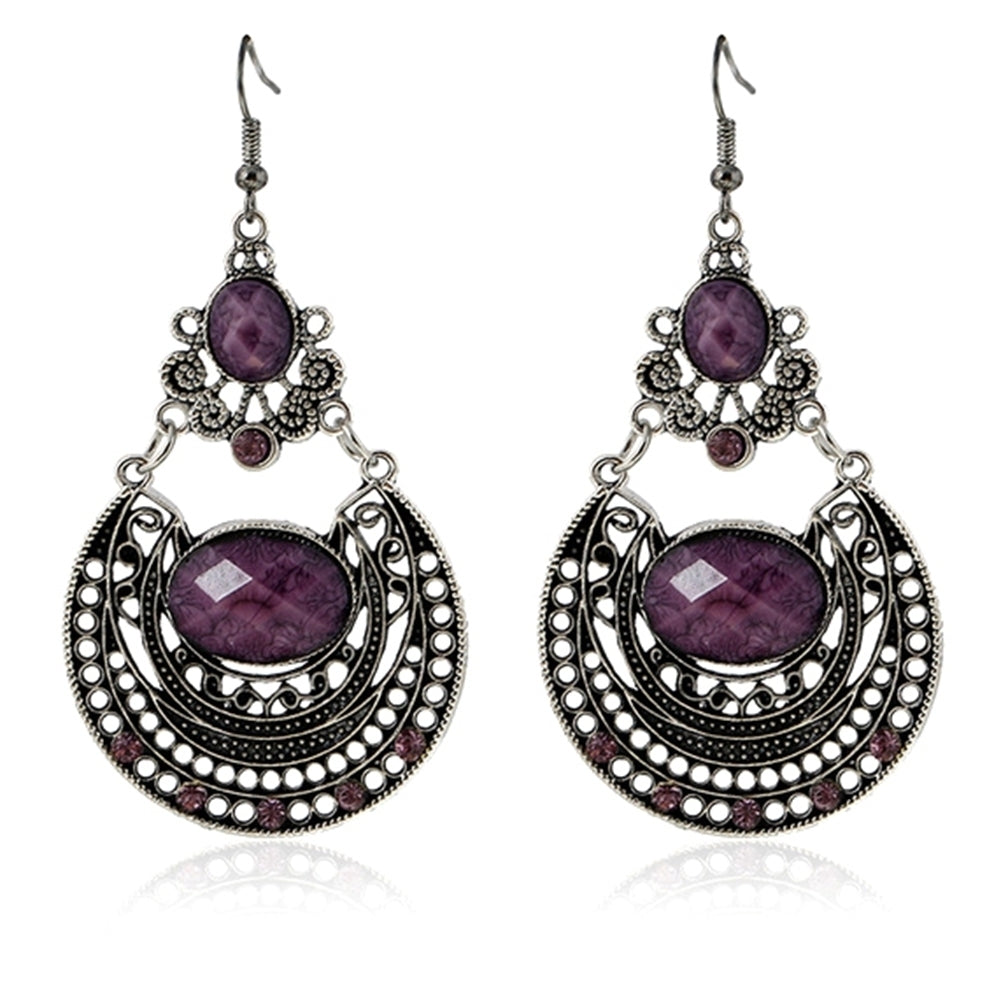 Bohemia Lady Hollow Rhinestone Inlaid Dangle Hook Earrings Party Banquet Jewelry Image 9