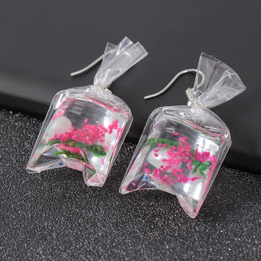 Funny Women Starfish Flower Water Bag Shaped Charm Hook Earrings Jewelry Gift Image 1