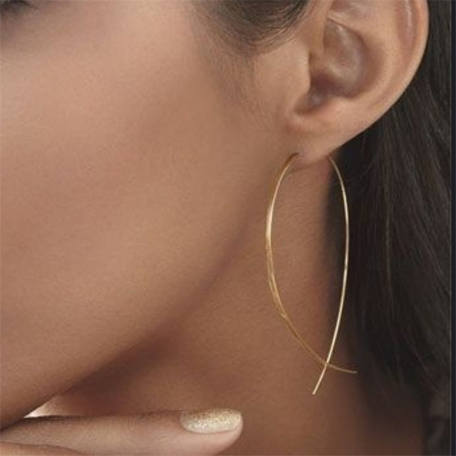 Fashion Women Long Cross Fish Line Dropping Earring Handmade Art Jewelry Gift Image 1