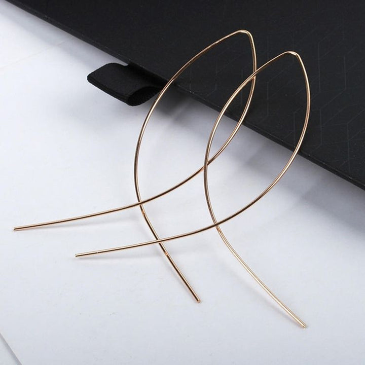 Fashion Women Long Cross Fish Line Dropping Earring Handmade Art Jewelry Gift Image 8