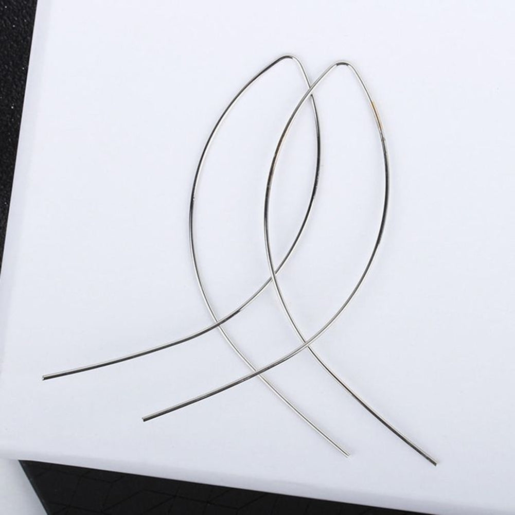 Fashion Women Long Cross Fish Line Dropping Earring Handmade Art Jewelry Gift Image 9