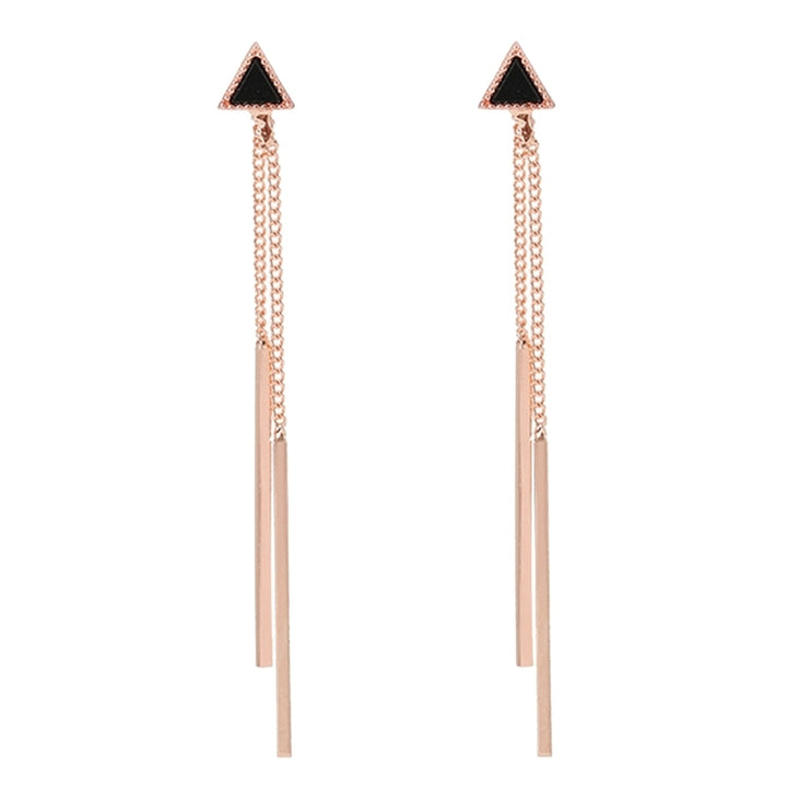 Fashion Evening Party Women Triangle Long Tassel Bar Dangle Stud Earrings Gift Image 12