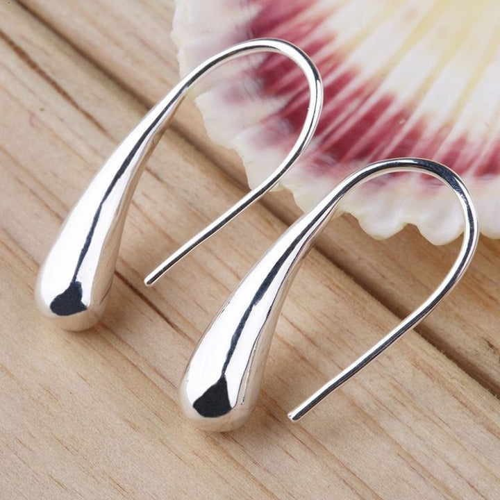 Female Fashion Silver Plated Charm Eardrop Ring Hook Earrings Party Jewelry Gift Image 1