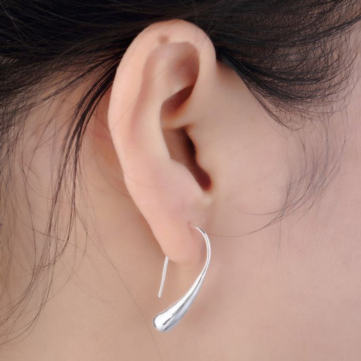 Female Fashion Silver Plated Charm Eardrop Ring Hook Earrings Party Jewelry Gift Image 4