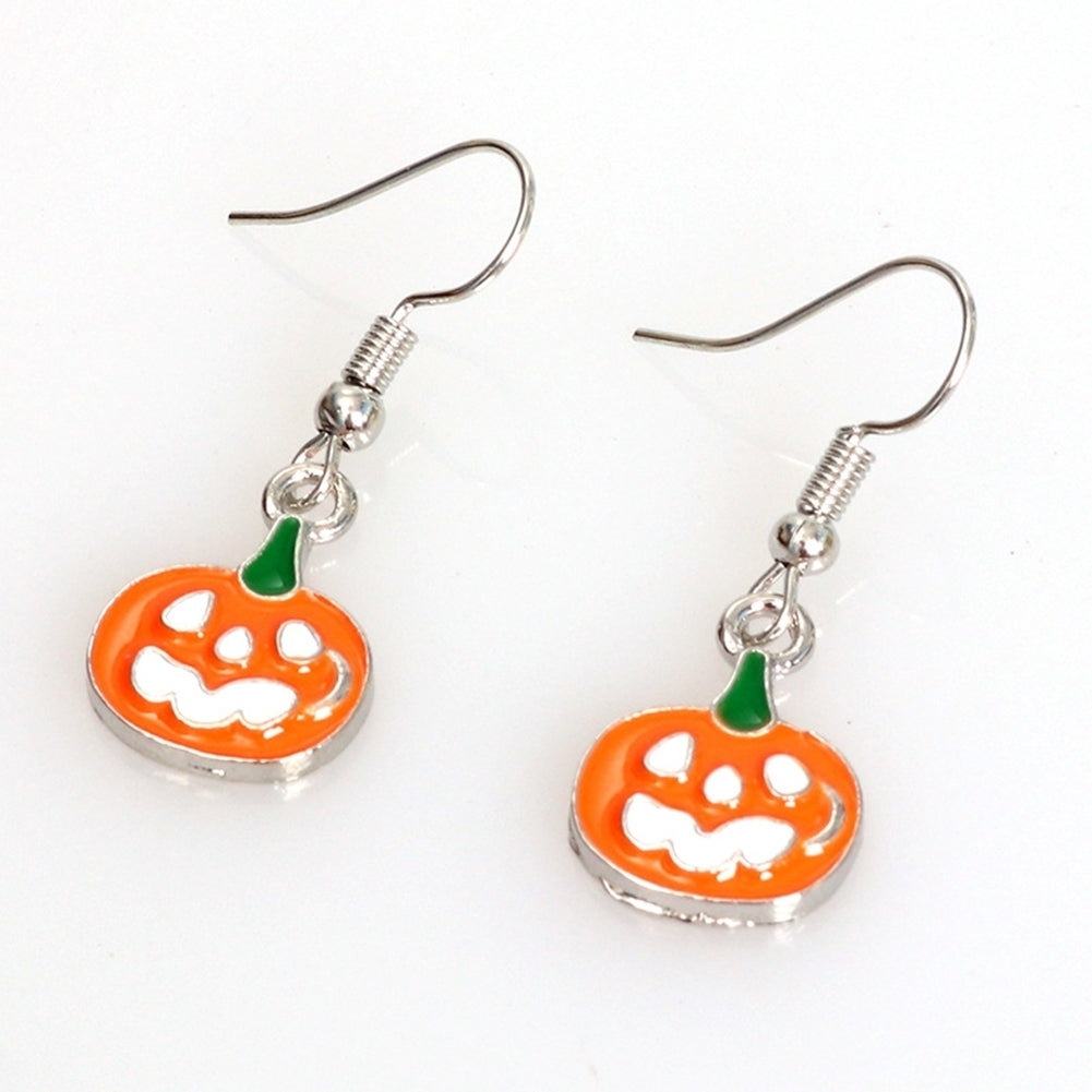 Woman Halloween Spider Bat Pumpkin Boo Letter Pendant Hook Earrings Jewelry Gift Image 4