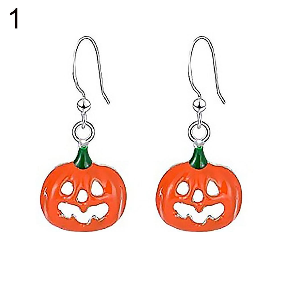 Woman Halloween Spider Bat Pumpkin Boo Letter Pendant Hook Earrings Jewelry Gift Image 8