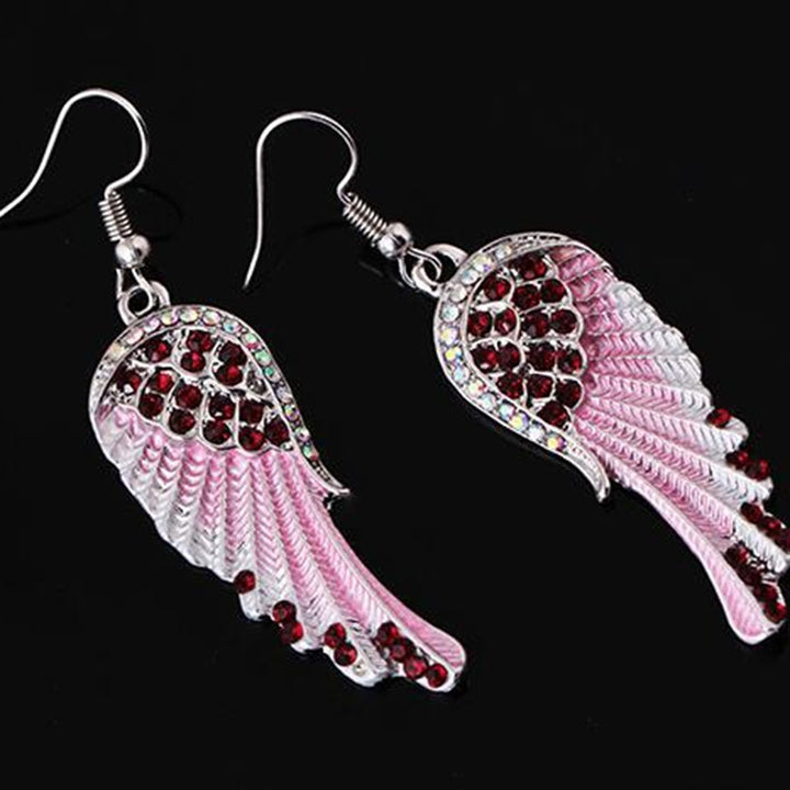 Party Fashion Angel Wing Rhinestone Inlaid Dangle Women Hook Earrings Jewelry Image 7