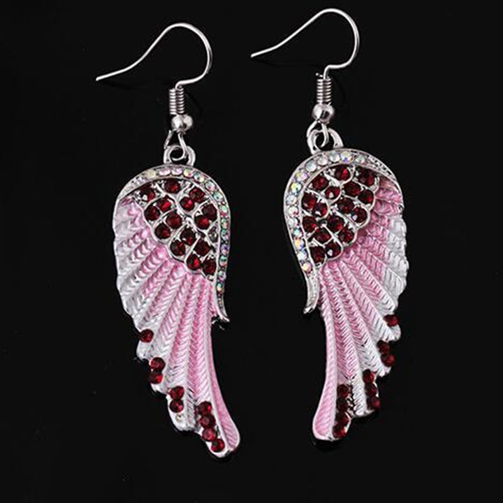 Party Fashion Angel Wing Rhinestone Inlaid Dangle Women Hook Earrings Jewelry Image 8