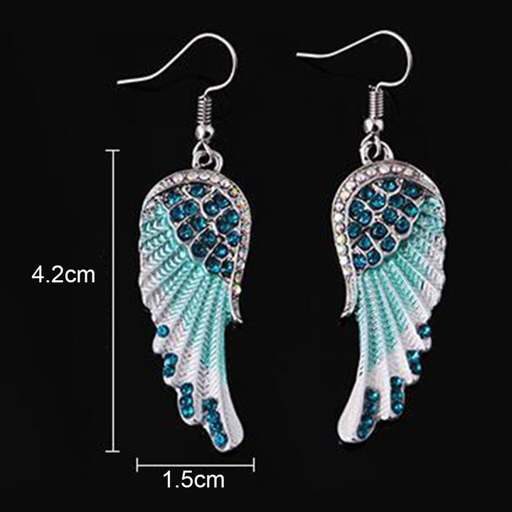 Party Fashion Angel Wing Rhinestone Inlaid Dangle Women Hook Earrings Jewelry Image 11