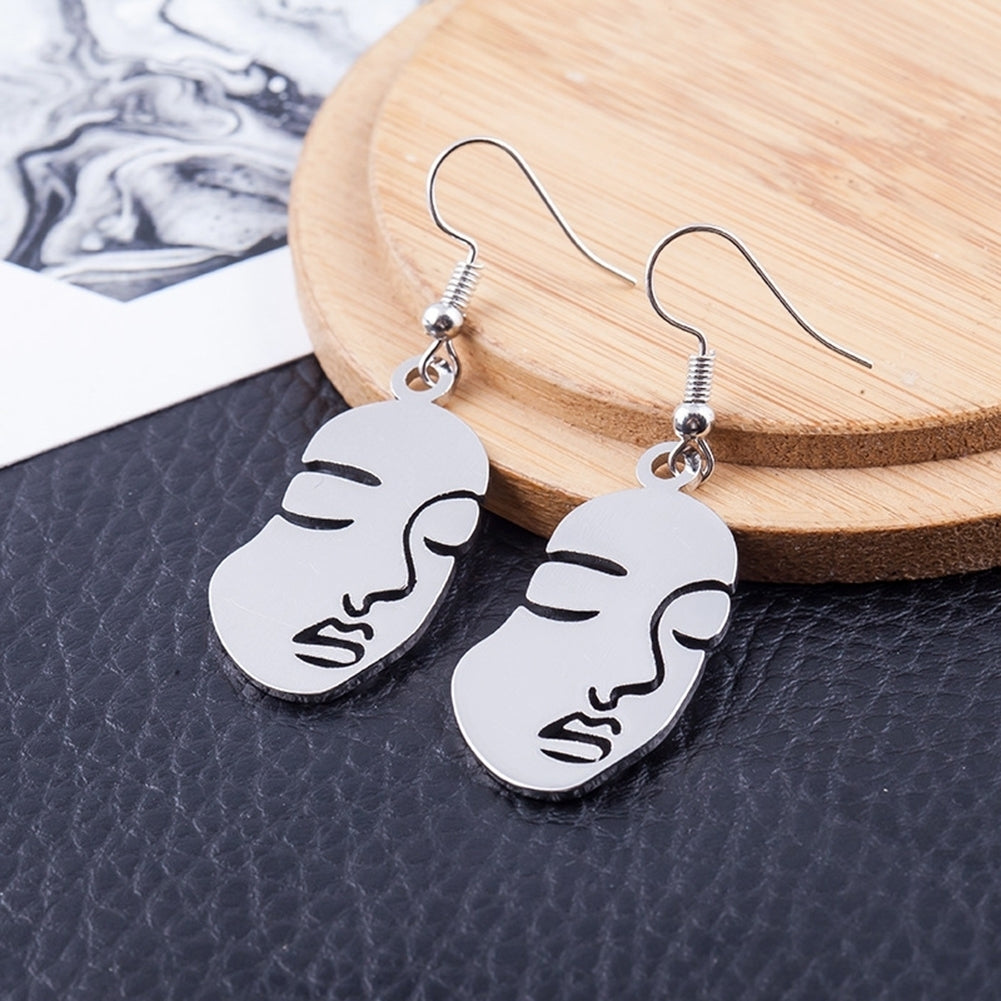 Creative Women Hollow Out Face Dangle Hook Earrings Statement Party Jewelry Gift Image 3