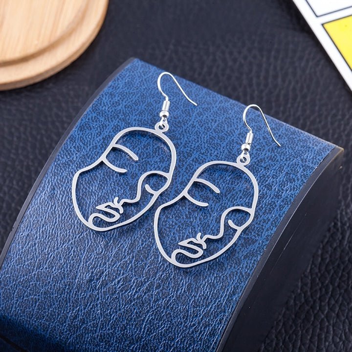 Creative Women Hollow Out Face Dangle Hook Earrings Statement Party Jewelry Gift Image 4